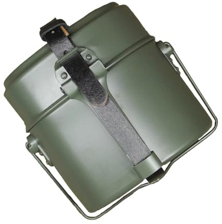 CDJBHW German M31 Mess Tins WW2 Retro Soldier Camping Field Portable Al Lunch Box with Fixed Belt Replica WWII Gear Items