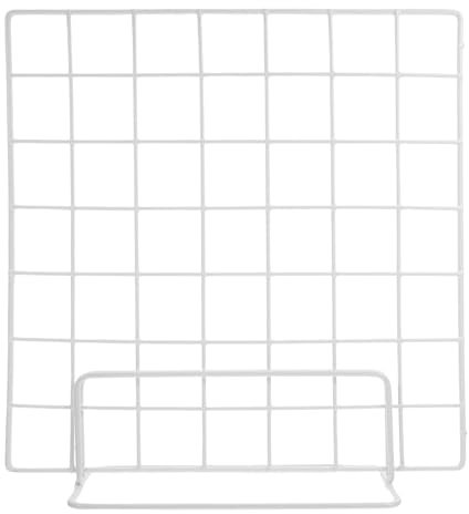 Alipis Multifunctional Wire Grid Display Stand 14 Inch Tabletop Photo Panel Organizer Rack for Market Stalls and Artwork Showcase
