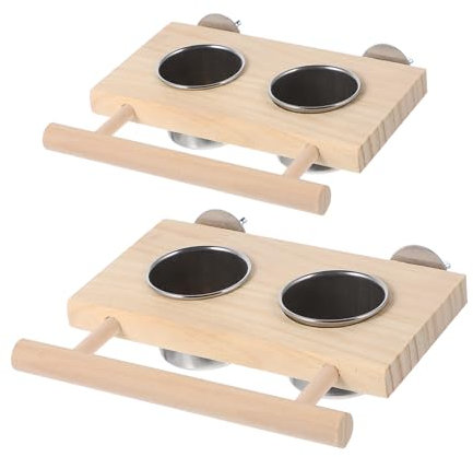 HANABASS 2pièces Bol De Nourriture Acier Inoxydable pour Oiseaux avec Support Distributeur Eau Nourriture pour Perroquets Et Petits Oiseaux