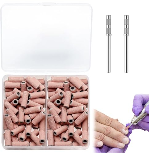 100 Piezas Bandas De Lijado De Uñas Grano 240 & Grano 180 Utiliza Para Limar Dar Forma Pulir Uñas Y Cutículas Para Pulir Las Uñas Naturales Y Limpiar La Capa De Cutícula Mit 2 Núcleo Del Eje