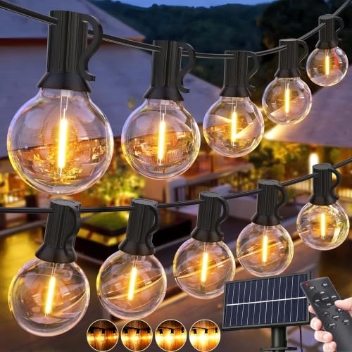 GPATIO Guirnaldas Luces Exterior Solar 18M, Impermeable con Control Remoto