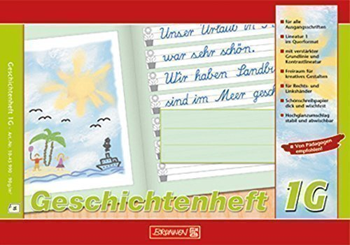 Brunnen 10 x Geschichtenheft A5 quer Lineatur 1G 90 g/qm 16 Blatt