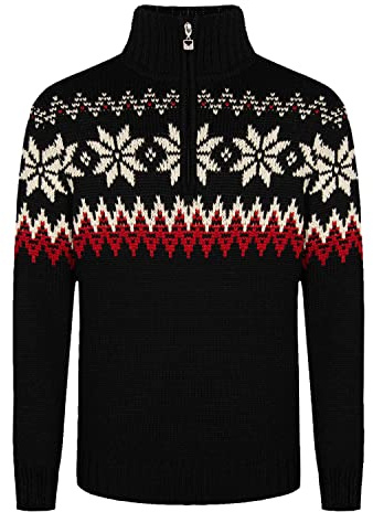 Dale of Norway Myking Sweater Black/Raspberry MD (Men's 38-40)