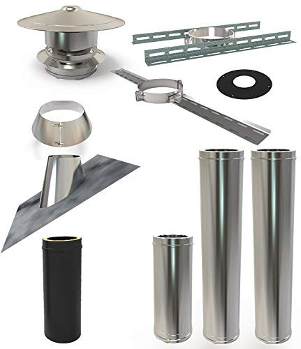 Chimney Flue Double Walled Insulated Special Wood Stoves and Wood Pellets Diameter 125 mm