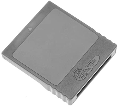 vhbw SD-kortadapter kompatibel med Nintendo Gamecube, Wii-spelkonsol – SD-minneskort omvandlare grå