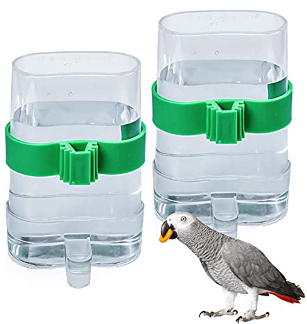 2 Pièces Mangeoire et Abreuvoir Automatique pour Oiseaux - Distributeur d'Eau en Plastique pour Cage - Convient aux Perroquets et Petits Animaux
