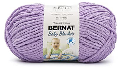 Bernat Baby Blanket BB Baby Lilac Yarn - 1 Pack of 10.5oz/300g - Polyester - #6 Super Bulky - 220 Yards - Knitting/Crochet