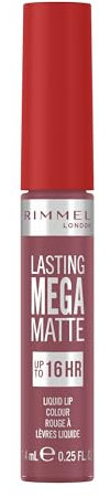 Rimmel London, Lasting Mega Matte, Labial fijo, 900, Ravishing Rose, 7.4 ml