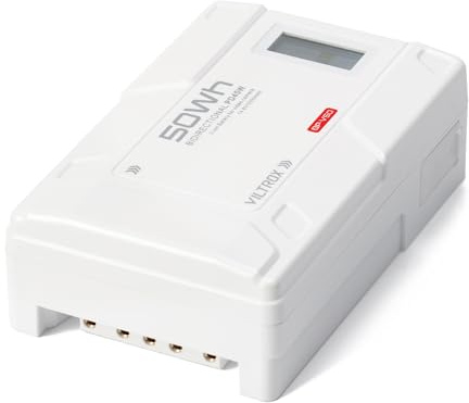 VILTROX V-monterat batteri med D-tap, 50 W 3350 mAh V montering V-Lock batteriplatta med 4-stifts XLR-utgång och 14,4 V-utgång, stöder 45 W PD USB-C snabbladdning