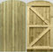 Wooden Featheredge Dome Garden Gate Pedestrian Gate Wooden Pressure Treated 6ft 180cm, (180cm High x 75cm Wide x 6cm Deep)