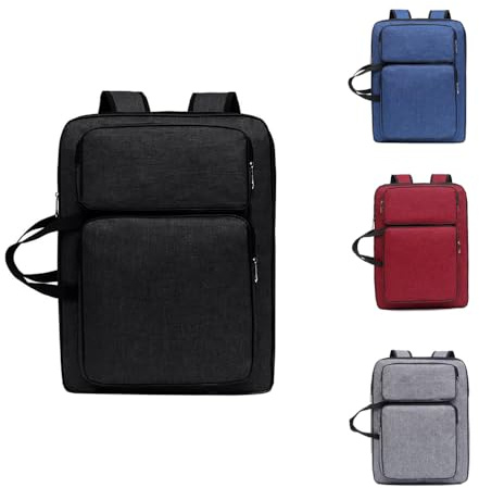 Oaygat Étui de rangement A3 étanche pour planche à dessin - Sac à dos - Grand sac à dos - Sac fourre-tout avec poignée pour palette, peinture, crayons, pinceaux, Noir-a, A3, Étui portefeuille A3