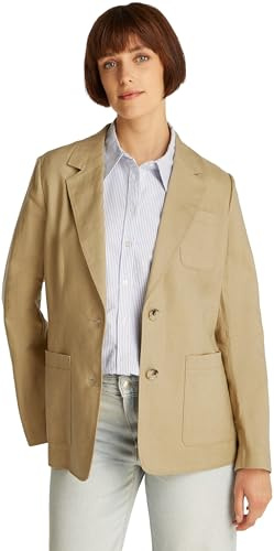 Tommy Hilfiger Americana Mujer Linien Regular con una Fila de Botones, Marrón (Camel), 46