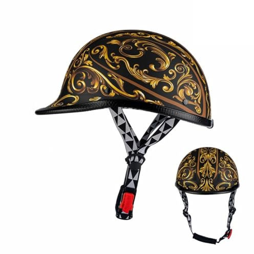 motologato ABS Herbst-Winter-Crash-Helme Herausnehmbares Innenfutter Aviator Halbhelme für Motorradhelme Klassische Herren Jungen Standard Motorrad