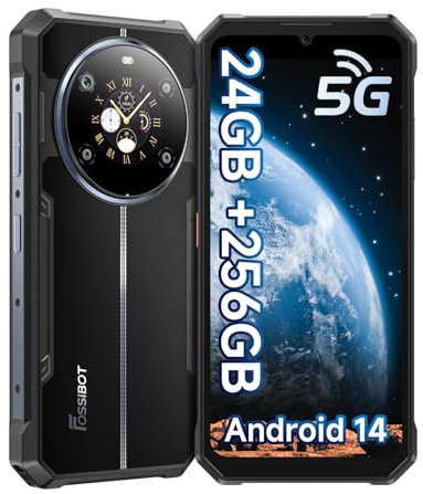 FOSSiBOT 5G Rugged Phone F109, Android 14 Rugged Smartphone, IP68|MIL-STD-810H|10600mAh Battery, 24GB+256GB/2TB, 6.745 Dual HD Screen, 50MP Triple Camera, Support NFC/Google Pay/GPS/OTG/FM (Blue)