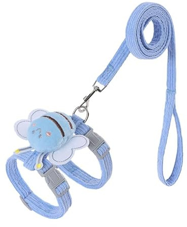 MSLSOZ Pettorina per Gatti con 1,2 Metri, Regolabile, Leggera e Morbida, Adatta per Cani di Piccola Taglia, Conigli e Gatti, Circonferenza del Collo da 23 cm a 30 cm