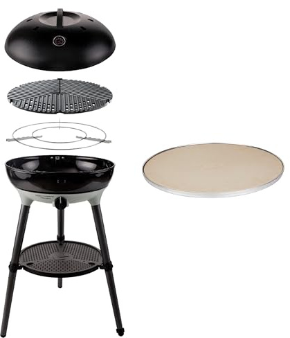 CADAC - Carri Chef 50 BBQ 50mBar + Pizzastein Pro 50 - Tragbarer Grill mit automatischer Zündung und Pizzastein - inkl. Tragetasche - Camping und Grillzubehör - BBQ-Must-Haves