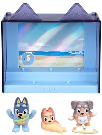 Bluey Fuzzies Episode Pack: The Beach, 3 Flocked Mini-Figures