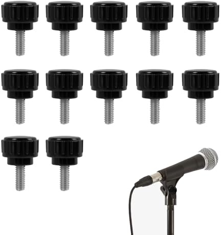 Xevtrak 12 Pcs M4 x 10mm Mount Screws, Knurled Thumb Screws with Durable Material, Comfortable Grip, Threaded Clamping Knobs for Secure Fixation, Quick-Release System for VESA Displays, Tight Spaces