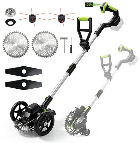 630 W batteridriven grästrimmer 3-i-1 för Makita 18 V (utan batteri), 2 stödhjul, borstlös trådlös friklippare gräsklippare för gräsmatta, kanter och ogräs – 23 cm skärbredd, teleskophandtag 99–132 cm