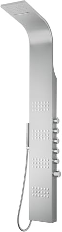 Blue Ocean 64.5” Stainless Steel SPS8727 Thermostatic Shower Panel Column with Rainfall Showerhead, Body Jets, and Handheld Showerhead, Shower Tower