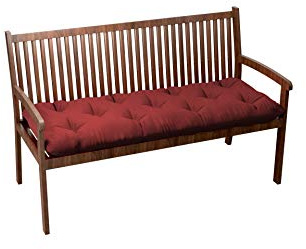 chilly pilley Cuscino Per Panca Cuscino Per Banca Cuscino Da Giardino Trapuntato Con Passanti Cuscino Per Sedile (140x50x12, Rosso Scuro)