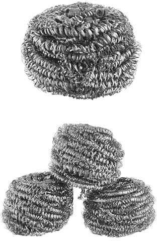 Stainless Steel Sponges Scourer, Steel Wool Scrubber, Scrubbing Scouring Pad for Pots, Pans and Ovens Great for Kitchen, Bathroom, Outdoors by EcoQuality (6)