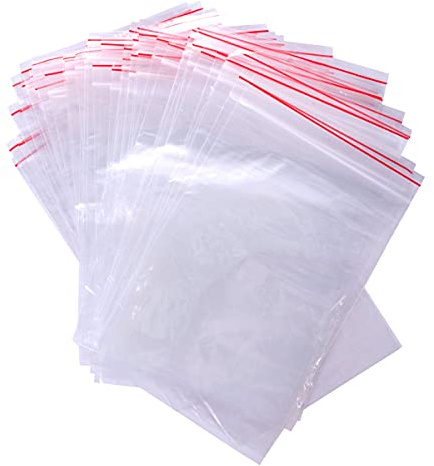 Pakomat Lot de 100 sachets zippés, fermeture à pression, convient pour différents matériaux, sac d'emballage, sac en polyéthylène (23 x 32 cm).