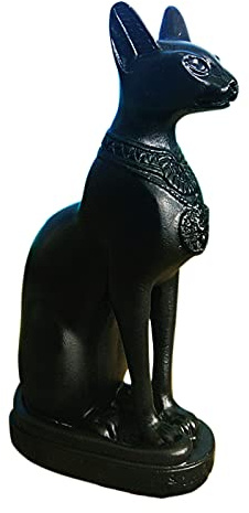 Kocris Casa Bastet Acquario Pesci Serbatoio Decorazioni Antico Egitto Gatto Dea Bastet Rettile Tartaruga Lucertola Ragno Serbatoi Terrario Egiziano Tempio Decor Ornamento Pet Nero