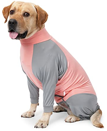 Pinellia Hunde-Genesungsanzug, Bauchwunde nach Operationen, verhindert Lecken von Wunden, E-Kragen und Kegel-Alternativen, Hunde-Body verhindert Ausfallen (klein, rosa)