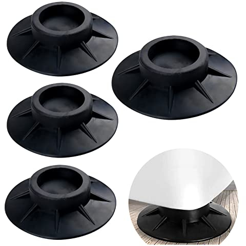 Schwingungsdämpfer für Waschmaschine, Schwingungsdämpfer Antirutsche, 4 Stück Gummi Füße, Silikon Pad Tragbare Anti Vibration, Antirutsche Vibrationsdämpfer, für Waschmaschine Trockner Schwarz