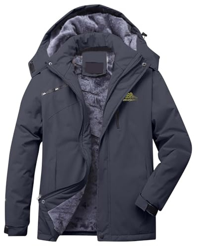 Mrat Waterproof Jacket Women Fleece Lined Windproof Outdoor Coat Lightweight Softshell Jacket 3 in 1 Hiking Walking Camping Mountain Rain Coat Ladies Winter Hood Parka Coats Plus Size M-8XL