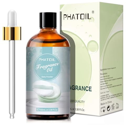 PHATOIL Baby Powder Fragrance Oil for Diffuser for Home, Aromatherapy, Soap Making, Candle Making, Burner Oil, 100ml