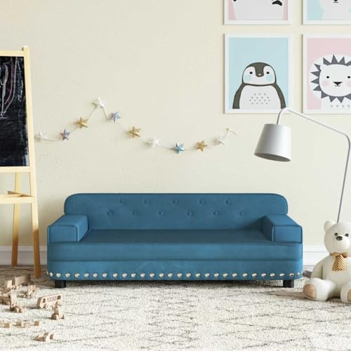 Générique Canapé pour Enfants Bleu 90x53x30 cm Velours,Meubles,Mobilier pour bébés & Tout-Petits,Bleu,9.45 KG,3196279