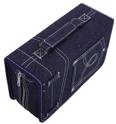 SEWACC Bolsa de Almacenamiento de CD de Mezclilla para Guardar DVD Organizador Reutilizable para CD y DVD Bolsa Portátil Hogar Oficina y Viajes