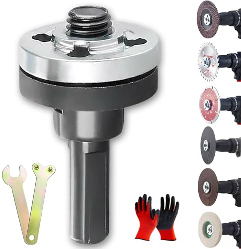 Drill to Angle Grinder Adapter, Angle Grinder Adapter for Drill, Drill Adapter for Cutting disc, for Polishing, Cutting, Removing Rust (1 Set)