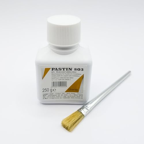 Kaross- och sanitär förtennad pasta på SnCu3-bas för koppar- och stålytor (250 g inkl. gratis borste + 250 g SnCu3)