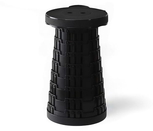 Portable Wear-Resistant Plastic Telescopic Stool, Foldable Adjustable Height Retractable Seat with Carry Handle for Outdoor Camping Fishing Hiking Picnic Travel Queueing Home Use