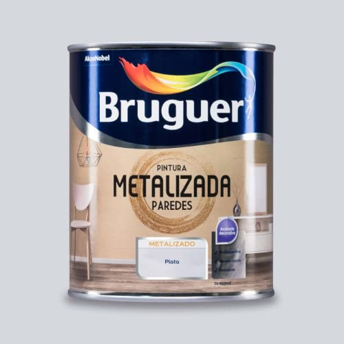 Pintura metalizada para paredes Bruguer (Plata) 1L