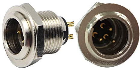 zdyCGTime DIY 3 Pin Mini XLR Adaptadores Macho Socket Conector para Micrófono y Chasis Panel Mount Aviation Circular Plug Connector (2 Packs)