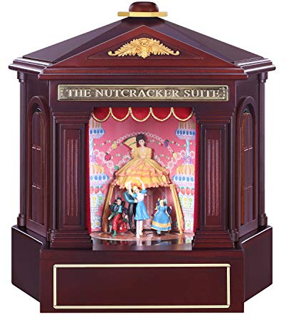 Mr. Christmas Nutcracker Suite Animated Wood Christmas Music Box, Holiday Décor, Plays 8 Tchaikovsky Compositions & 3 Nutcracker Scenes, Brown