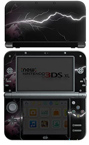 Skin kompatibel mit Nintendo New 3DS XL Folie Sticker Blitz Black & White Lichteffekte