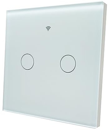 LED ATOMANT Interruptor de Cristal Inteligente Wifi 2 Vias, Pulsador de pared, Control Mediante APP Smart Life, Compatible con Google Assistant y Alexa, Pulsador Tactil Iluminacion