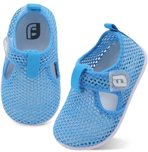 Baby Girls Boys Water Shoes Swim Barefoot Water Sports Sandals Aqua Socks Sneakers for Beach Mesh Blue 12-18 Months Infant