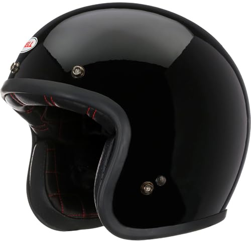 Bell Custom 500 Solid ECE Helm, inspiriert vom ersten Bell-Helm 1954, klassisches Design, ovales Profil, Vintage-Look, Moderne Passform, Farbe: Black, Größe: XL