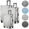 Int’x Koffer Alurahmen Kofferset 3(M, L, XL) Hartschalenkoffer Groß Gepäck mit 4 Rollen Handgepäck Reisekoffer Koffer&Trolleys Silber