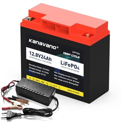 Kanavano 12V 24AH LIFEPO4 Tiefkreislauf wiederaufladbarer Lithium-Eisen Phosphat Batterie BMS In BMS, das in Blei Säure Batterie Fischfinder Kinder Elektroautos Toy Electric Boat