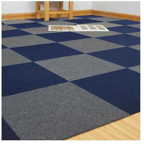 VDLLQYN, Losetas de Alfombra, Alfombra Antideslizante for pelar y Pegar, baldosa for Piso, Papel Tapiz con Efecto de hormigón DIY de 12x12 Pulgadas, Estera insonorizada,Moqueta autoadhesiva(B,15PCS)