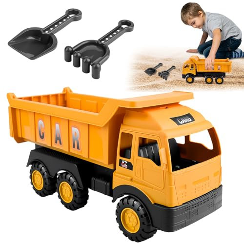 Bac à Sable avec Pelleteuse, Camion-Benne, Pelleteuse, Camion-Benne, bac à Sable, Jouet pour 2 Ans et Plus, Jouet Stable pour 1 à 5 Ans, Filles, garçons, Jouet d'été