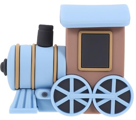 CIYODO Bonita decoración de pastel de tren de dibujos animados en miniatura, de PVC, decoración para tartas de cumpleaños para fiestas, fiesta temática de tren vintage, esencial listo para usar para