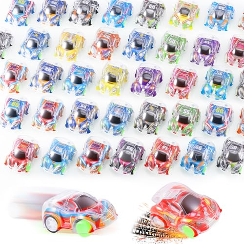 Yimomoyi 60 Mini Coches de Juguete de Cuerda, Regalos para Fiestas de cumpleaños Infantiles, Regalos para Fiestas Infantiles, Rellenos para piñatas